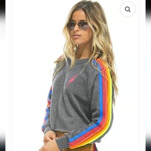 Aviator Nation Bolt Cropped Sweatshit Medium